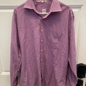 Peter Millar Men's Pink Checkered Shirt
